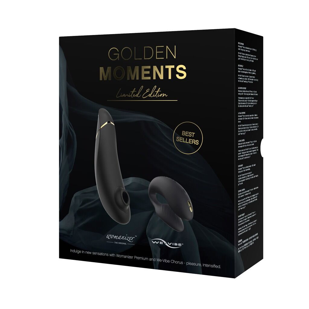 Преміальний подарунковий набір Golden Moments: Womanizer Premium та We-Vibe Chorus Black