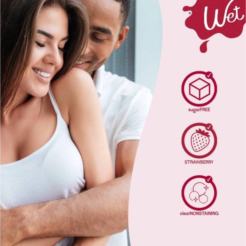 Лубрикант на водній основі Wet Oral Play Strawberry (118 мл), їстівний, без цукру