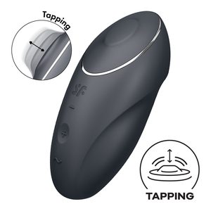 Вібростимулятор-пульсатор Satisfyer Tap & Climax 1 Grey, ефект постукування пальцем, 2 мотори