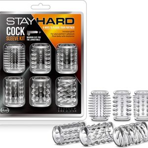 Набір насадок із різною структурою Blush Stay Hard Cock Sleeve Kit прозорі