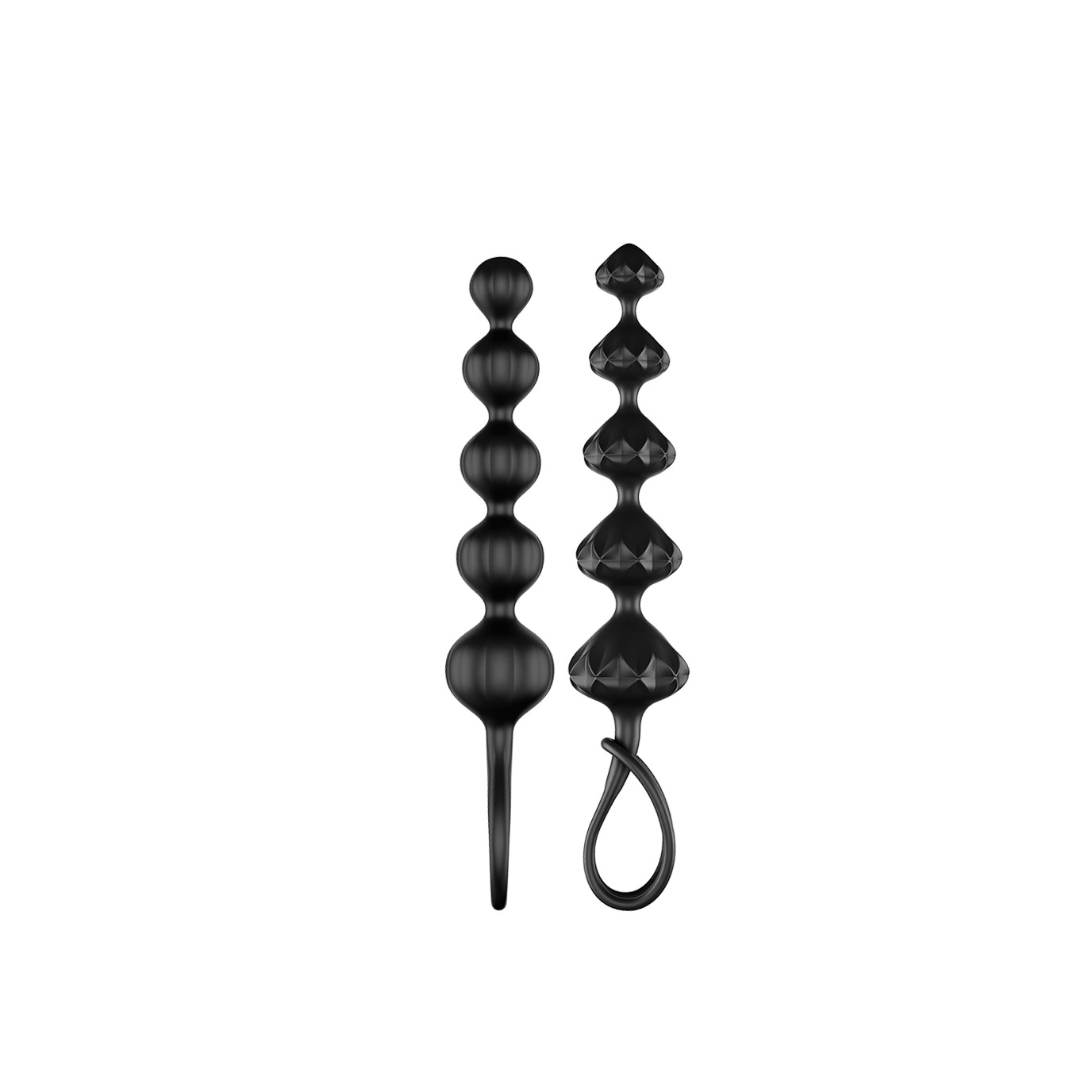 Набір анальних намистин Satisfyer Beads Black, силікон, макс. діаметр 3,3 см та 3,5 см