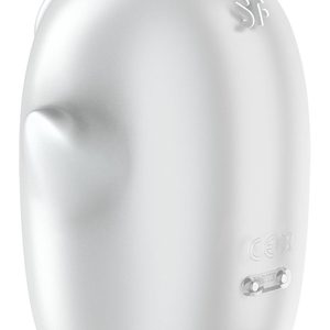 Вакуумний кліторальний стимулятор з вібрацією Satisfyer Glowing Ghost White, світиться в темряві