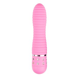 Вібратор ребристий Love Diamond Vibrator рожевий, 11.4 см