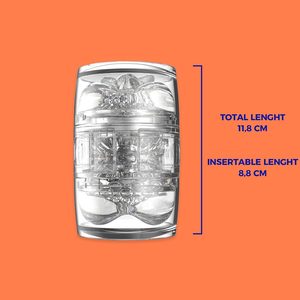 Двосторонній мастурбатор Fleshlight Quickshot Stoya, компактний, наскрізний, зі зліпка вульви та ануса