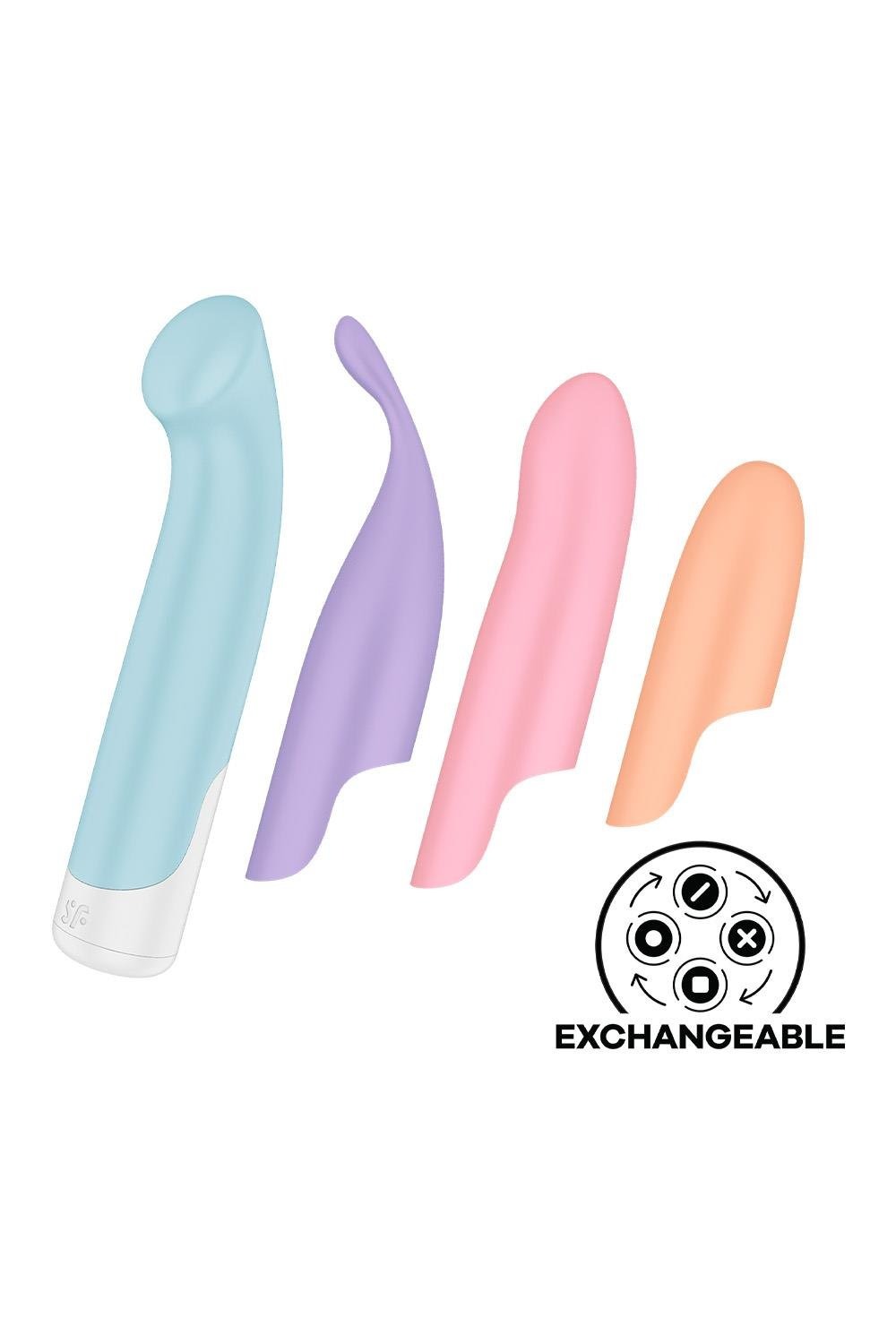 Набір 4-в-1 Satisfyer Playful Four, вібратор та 4 насадки, 12 режимів