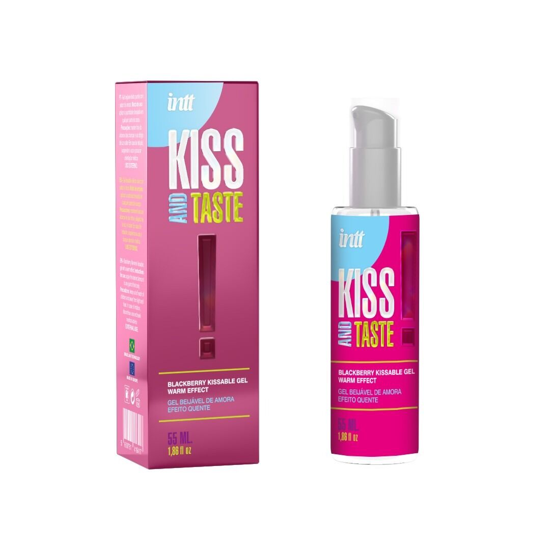 Масажний гель Intt KISS AND TASTE! Blackberry (55 мл) зі смаком ожини, легкий зігрівальний ефект