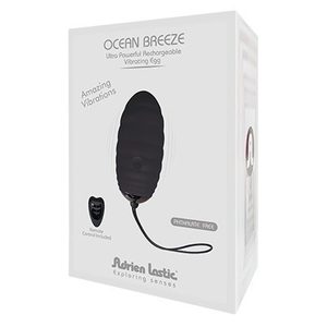 Віброяйце Adrien Lastic Ocean Breeze 2.0 Black, пульт ДК, дуже потужний мотор, 10 віброрежимів