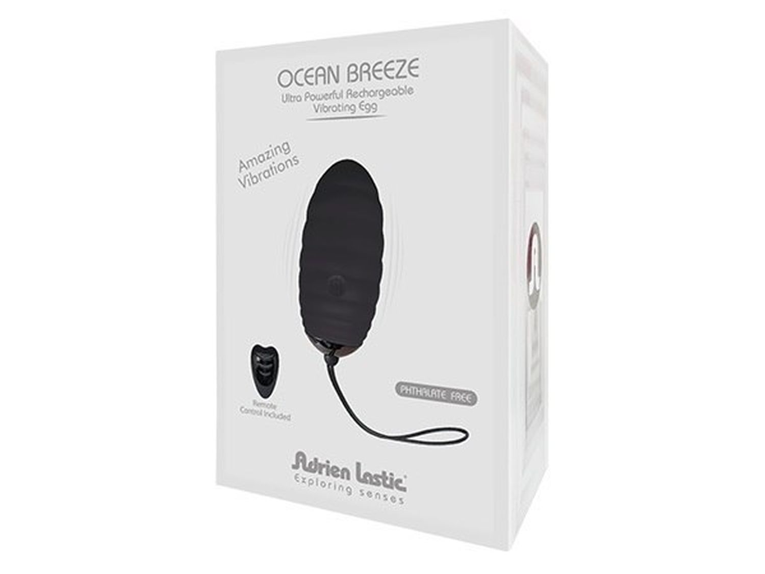 Віброяйце Adrien Lastic Ocean Breeze 2.0 Black, пульт ДК, дуже потужний мотор, 10 віброрежимів