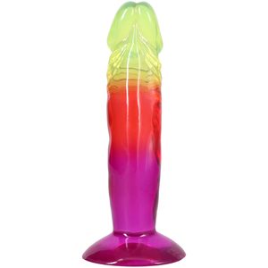 Фалоімітатор Doc Johnson Crystal Jellies - 6.5 Inch Classic Dong - Rainbow