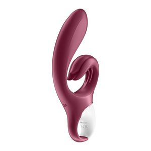 Вібратор-кролик Satisfyer Love Me Red, гнучкий, відросток з потрійним кінчиком