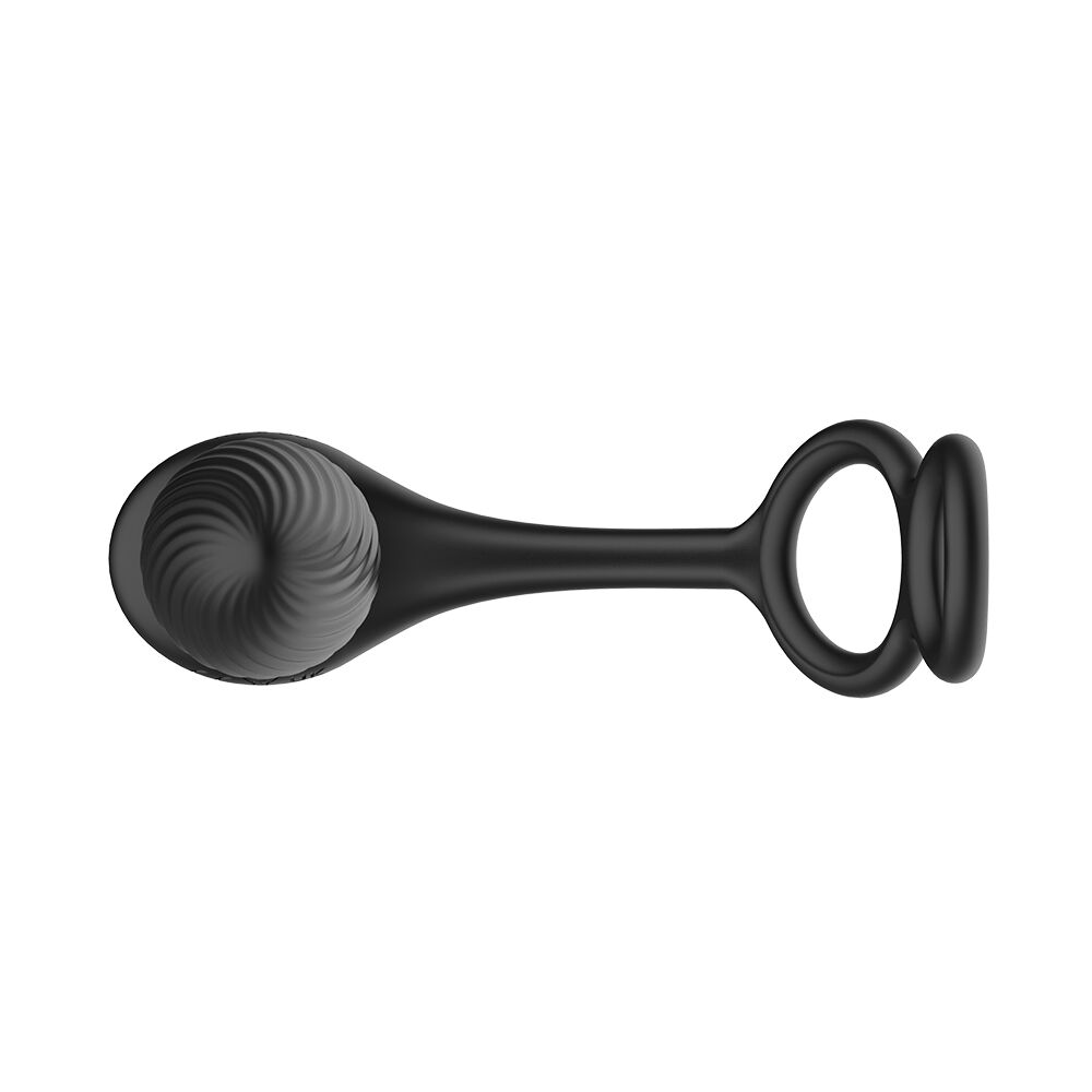 Анальна вібропробка Nexus Tornado Cock and Ball Ring обертання+вібрація, ерекційне кільце, пульт