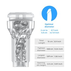 Мастурбатор Kiiroo Feel Pocket Crystal, сумісний з інтерактивною насадкою PowerBlow