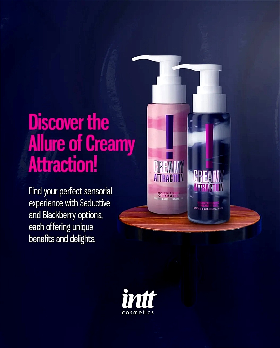 Зволожувальний крем-гель 2в1 Intt Creamy Attraction Blackberry 100 мл для всього тіла, смак ожини