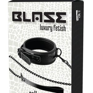 Нашийник з повідцем BLAZE LUXURY COLLAR AND LEASH CROCO BLACK