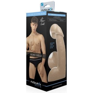 Фалоімітатор Fleshjack Boys: Reno Gold Dildo, за зліпком пеніса порноактора