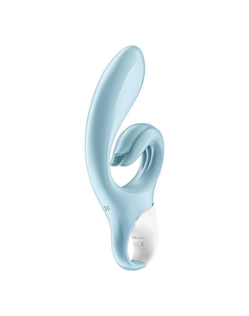 Вібратор-кролик Satisfyer Love Me Blue, гнучкий, відросток з потрійним кінчиком