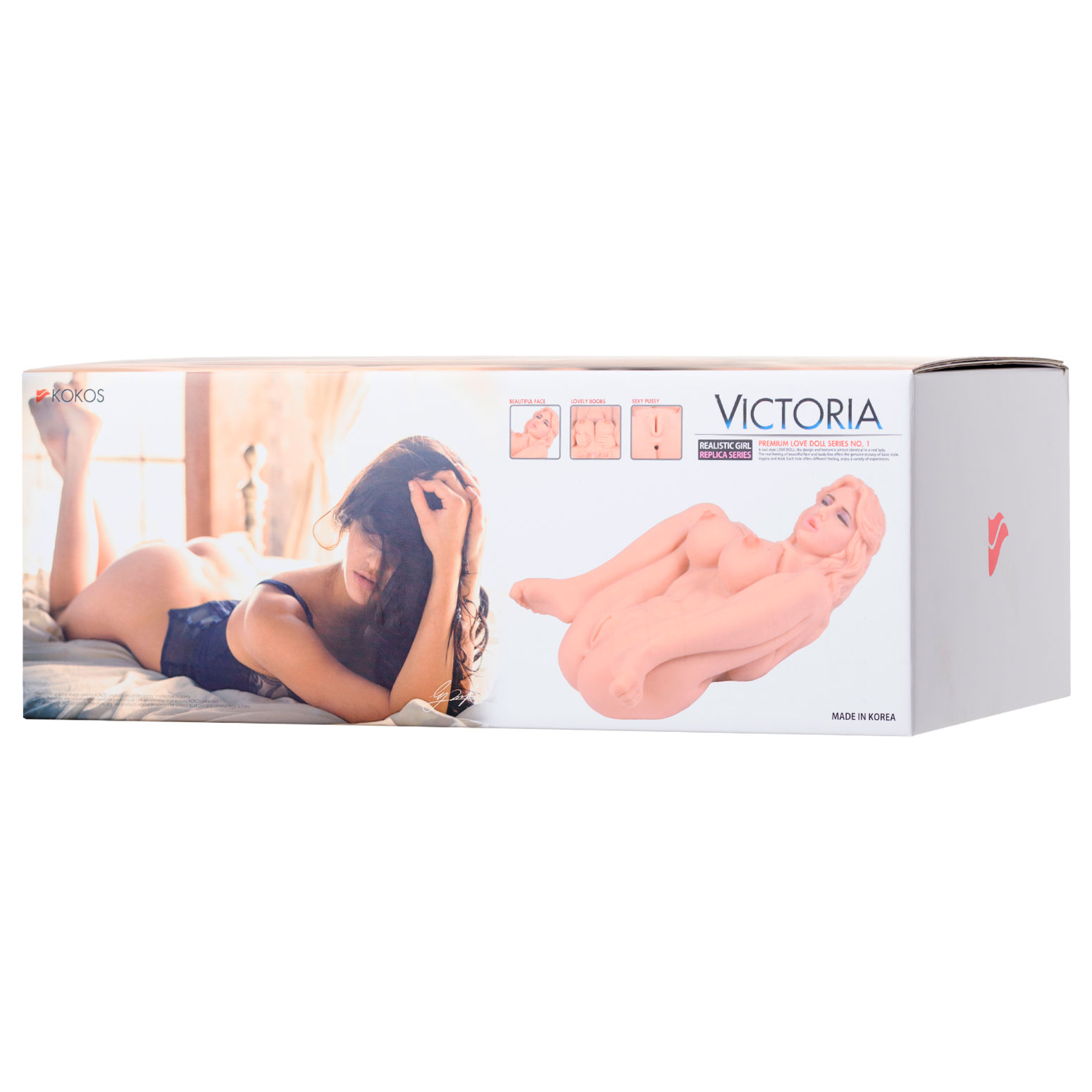 Мастурбатор лялька Kokos Victoria 2WayPlus з функцією масажу та вібрацією з вібрацією і масажем, два входи: вагіна і попка