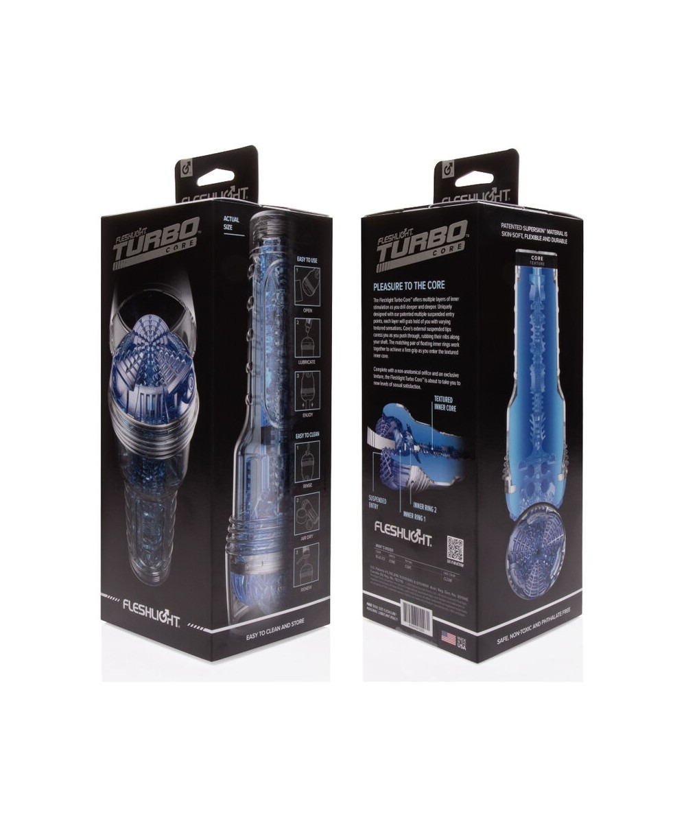 Мастурбатор Fleshlight Turbo Core Blue Ice, оральний секс (глибоке горло)