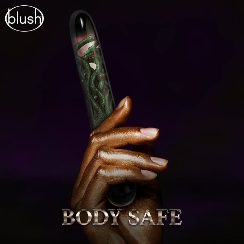 Вібратор «Дамський пальчик» Blush The Realm Medusa, чорно-зелений