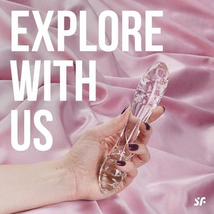 Двосторонній скляний дилдо Satisfyer Dazzling Crystal 1 Transparent, дуже міцний, без стопера