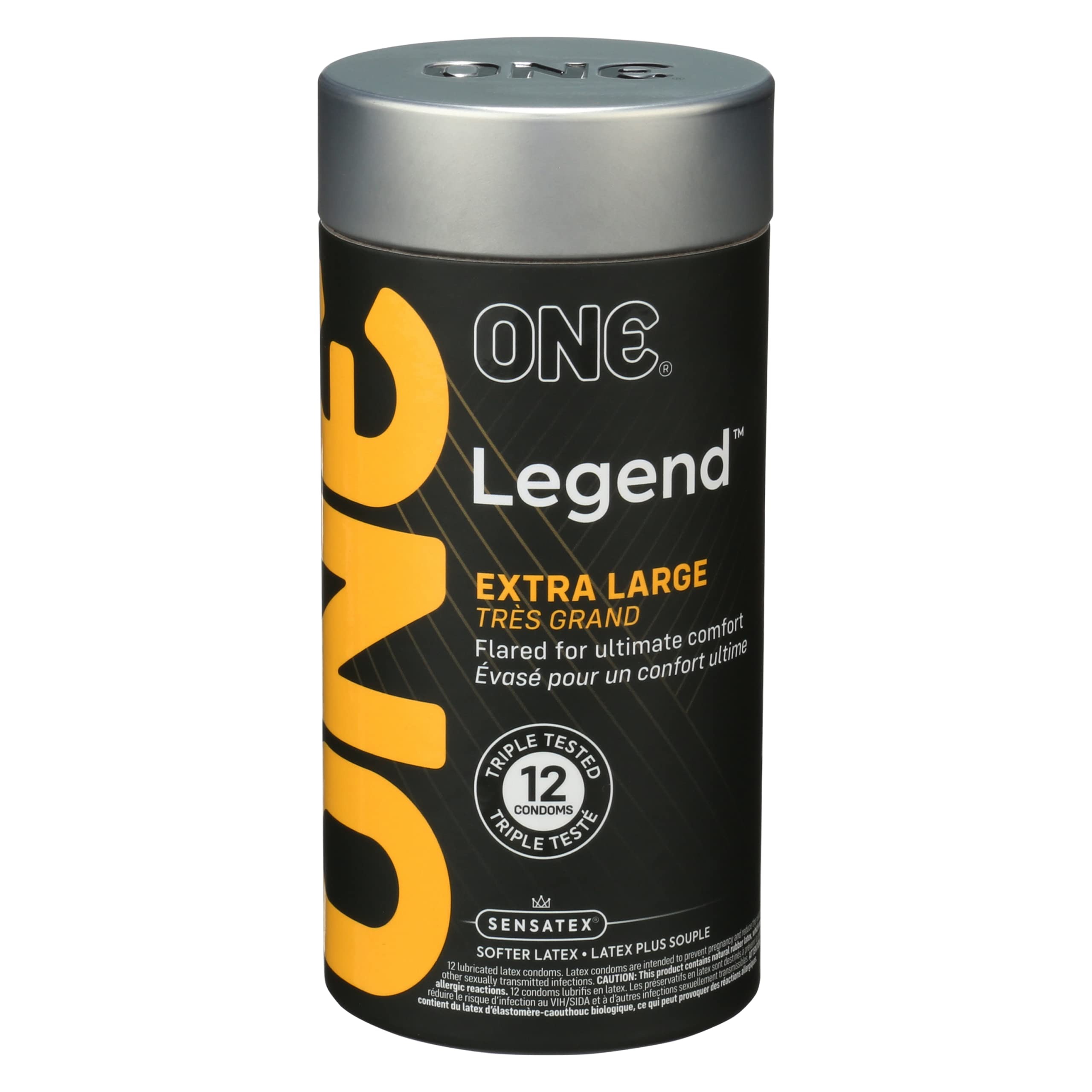 Презервативи ONE Legend XL, 12 шт, збільшений розмір, розширення на кінці, подарункове паковання-тубус