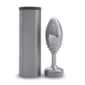 Анальна пробка ребриста Doxy Ribbed Butt Plug метал, срібляста