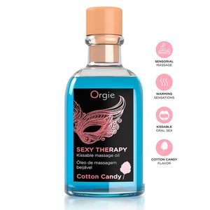 Набір Orgie Sexy Therapy: їстівна масажна олія "ЦУКРОВА ВАТА" + перо