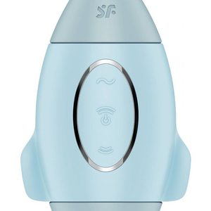 Вакуумний стимулятор з вібрацією Satisfyer Mission Control Blue, 2 незалежні мотори