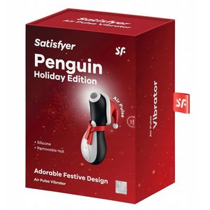 Вакуумний кліторальний стимулятор Satisfyer Penguin Holiday Edition, у шапочці та шарфі