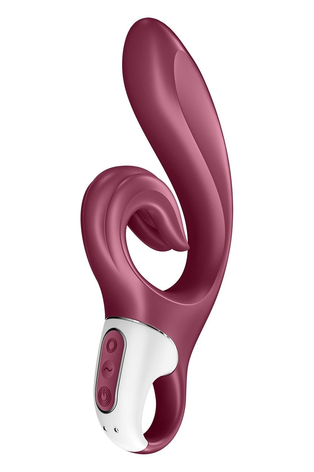 Вібратор-кролик Satisfyer Love Me Red, гнучкий, відросток з потрійним кінчиком