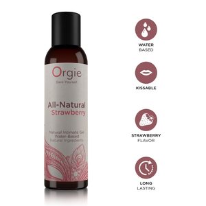 Лубрикант на водній основі Orgie All Natural Strawberry, 150 мл, зі смаком та ароматом полуниці