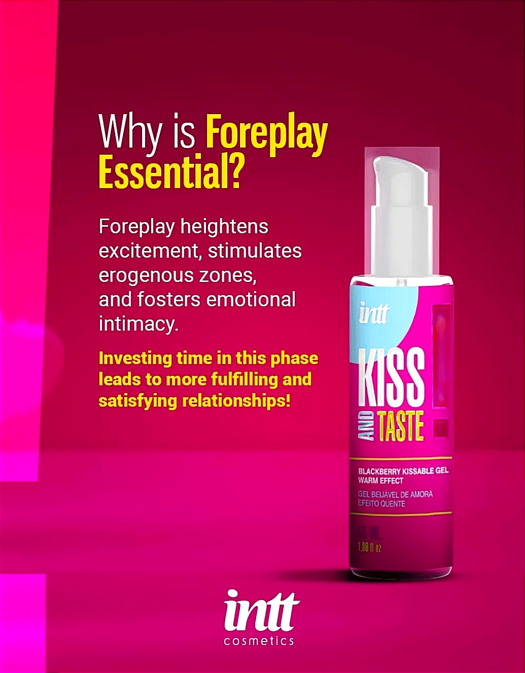 Масажний гель Intt KISS AND TASTE! Blackberry (55 мл) зі смаком ожини, легкий зігрівальний ефект