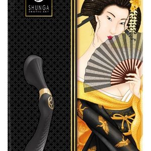 Вібромасажер Shunga Zoa Black, двосторонній