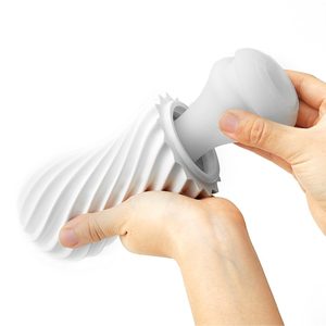 Мастурбатор Tenga Flex Silky White зі змінною інтенсивністю, можна скручувати