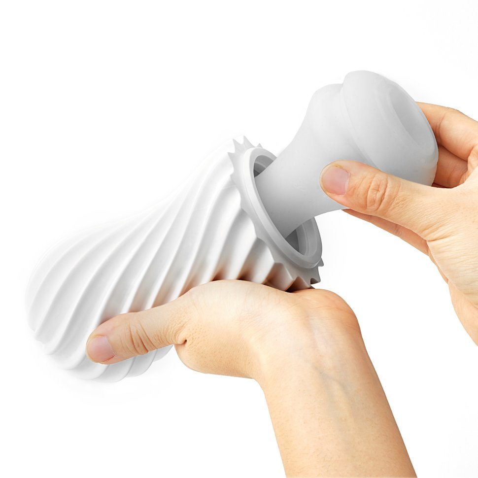 Мастурбатор Tenga Flex Silky White зі змінною інтенсивністю, можна скручувати