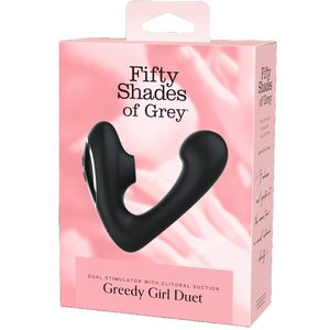 Вібратор-дует Fifty Shades of Grey Greedy Girl вакуумна стимуляція та точка G, чорний