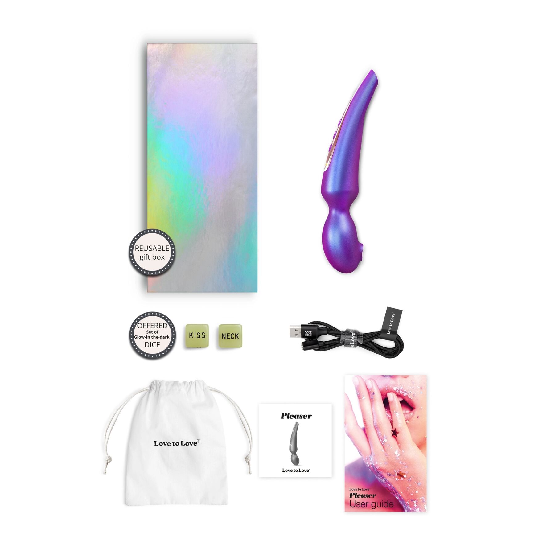 Стимулятор для клітора Love To Love Pleaser Iridescent Night, ефект постукування, 5 режимів