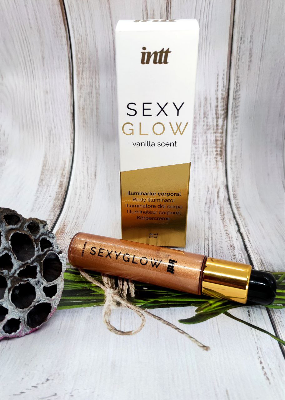 Крем-шимер для тіла Intt Sexy Glow (60 мл) з олією ши та ароматом ванілі, сяйна засмагла шкіра
