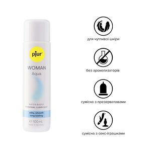 Лубрикант на водній основі pjur Woman Aqua 100 мл, для інтенсивного ковзання, зволоження та догляд
