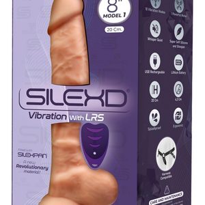 Фалоімітатор з вібрацією SilexD Vetus Vibro Flesh (MODEL 1 size 8in) + LRS, двошаровий, діам. 4,2 см