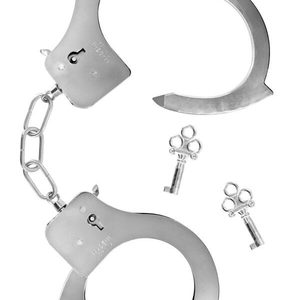 Металеві наручники Fetish Tentation Adjustable metal wrist cuffs, 2 ключі