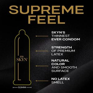 Ультратонкі безлатексні презервативи SKYN Supreme Feel 10 шт, 0,035 мм, природна текстура шкіри